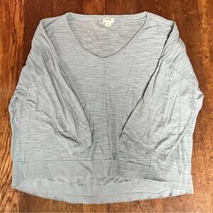 UpWest XL pale blue 3/4 sleeve Relaxed summer sweater EUC